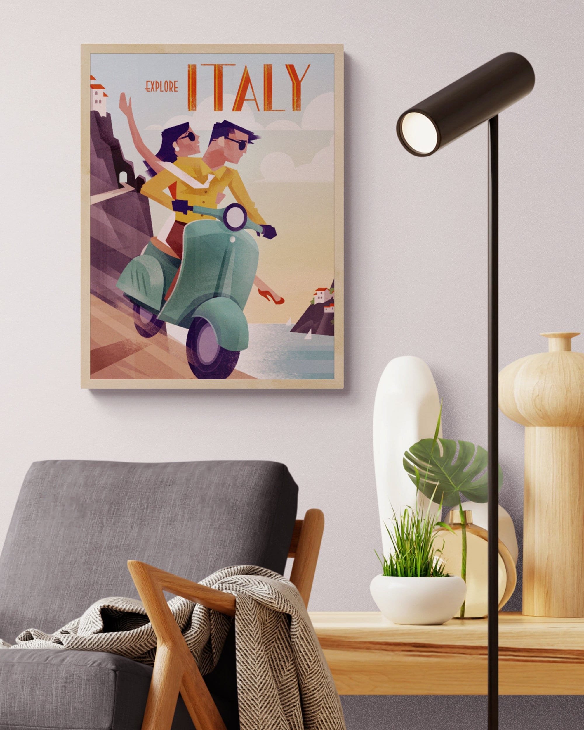 Poster De Voyage Vintage Rome Italie 30 X 45 Cm Décoration Murale