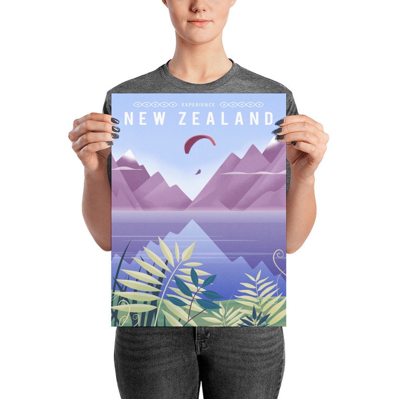 New Zealand Poster New Zealand Travel Poster New Zealand Etsy