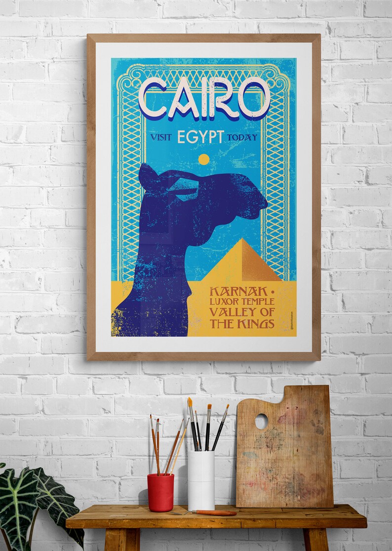 Egypt Print Travel Poster Cairo Print Cairo Poster Egypt Etsy