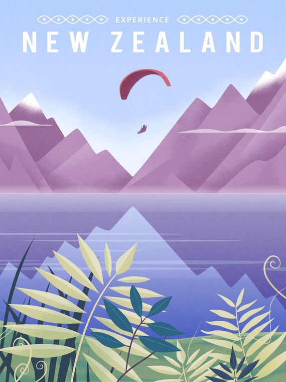 New Zealand Poster - Wall Art Print - New Zealand Travel Poster