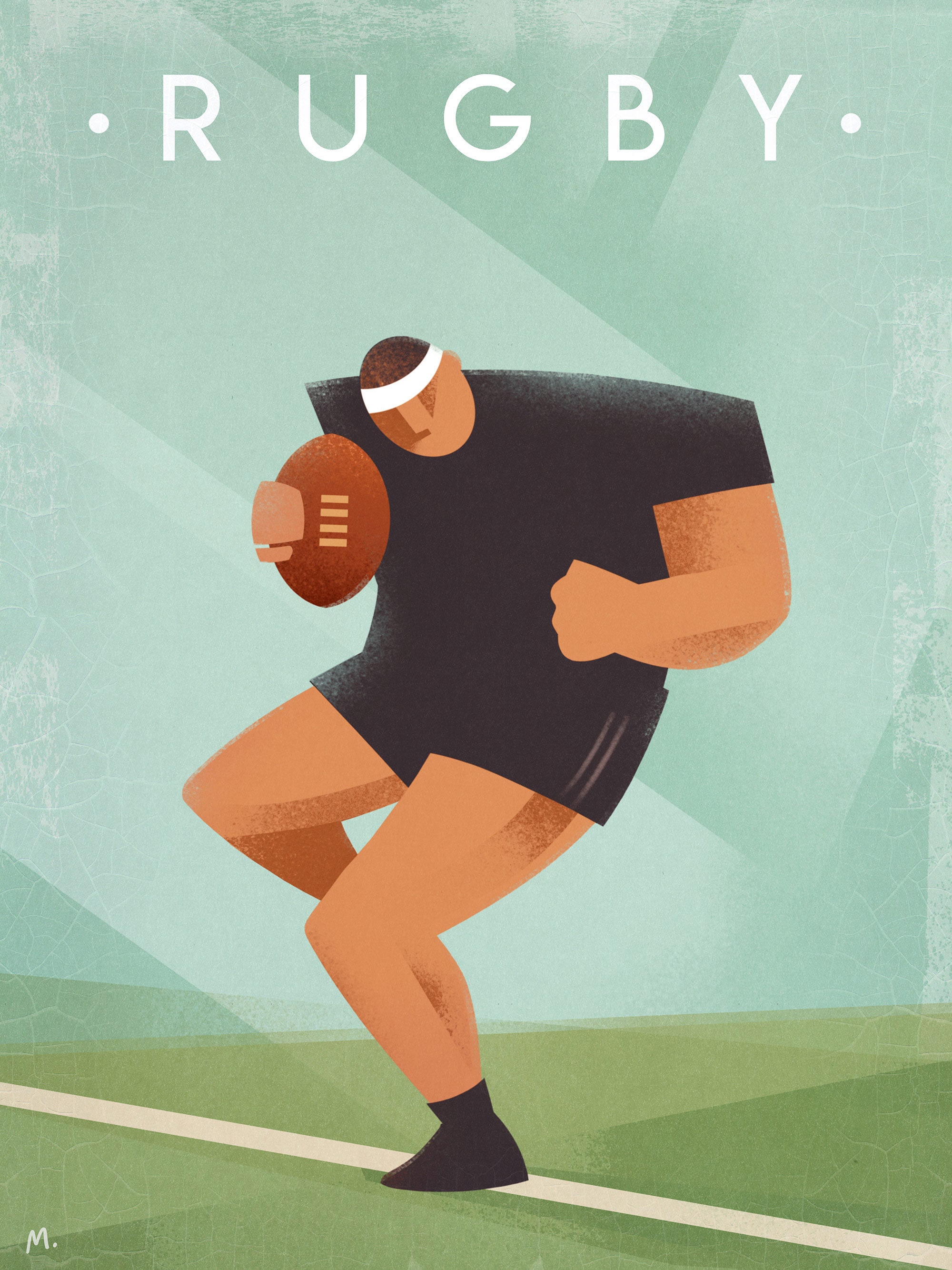 Rugby Vintage Poster Sports Instant Download Printable Retro Sports