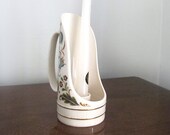Lenox Nantucket Collection Candle Holder, With Handle, Folk Floral Design , 24 K trim