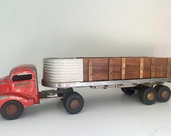 Antique Smith Miller Silver Streak Fruehauf Toy Truck and Trailer