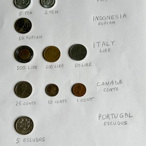 10 Old Foreign World Coins From China, Indonesia, Italy, Canada, Portugal. Coin collectors. Circulated. LOT #116.