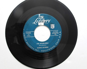 I'm Available by Margie Rayburn, 45 RPM, Vinyl 45 Record, Vintage, 1957, Liberty Records  F- 55102