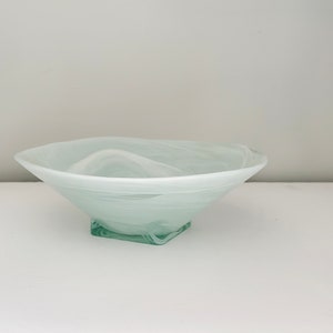 Glass Bowl, Aqua Swirl, Pier One, Made In  Spain, Vintage, Table Decor, Home Decor, Collectible Bowl Shelf Decor, Vintage Bowl