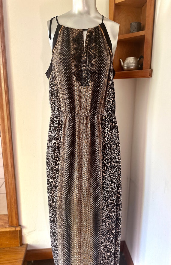 Greylin Long Maxi Dress, Beaded, Size Large, Anthr