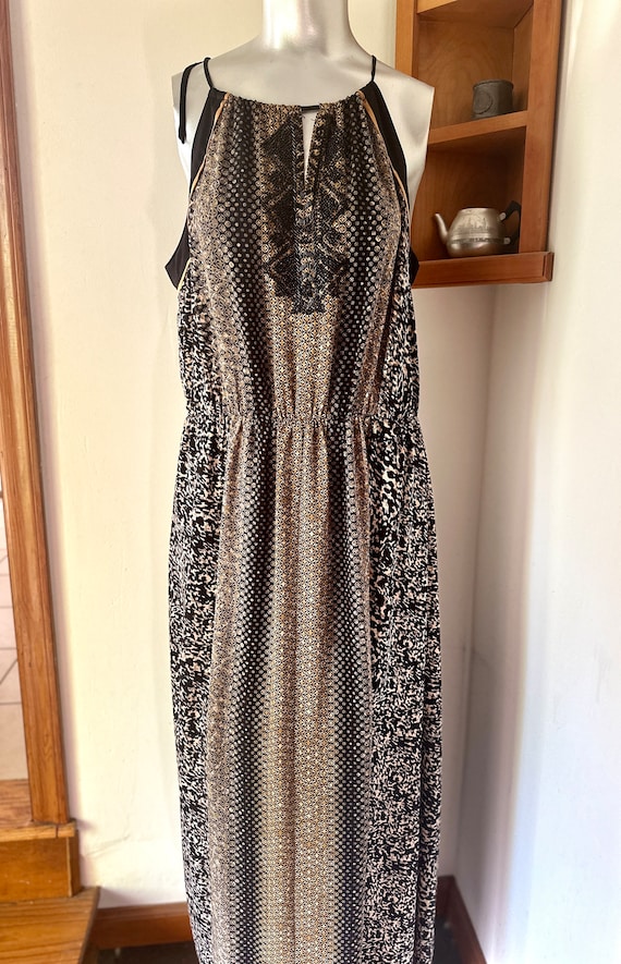 Greylin Long Maxi Dress, Beaded, Size Large, Anthr