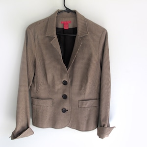 Blazer, Women's Size 10, Brown, Camel Herringbone Tweed, Sunny Leigh, Vintage