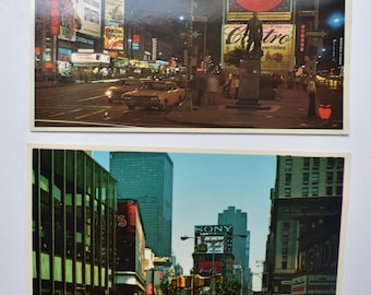 Time Square Postcards, Two Vintage Postcards, Circa 1960’s