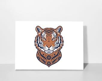 Floral Tiger (Auburn) Digital Printable Wohnkultur