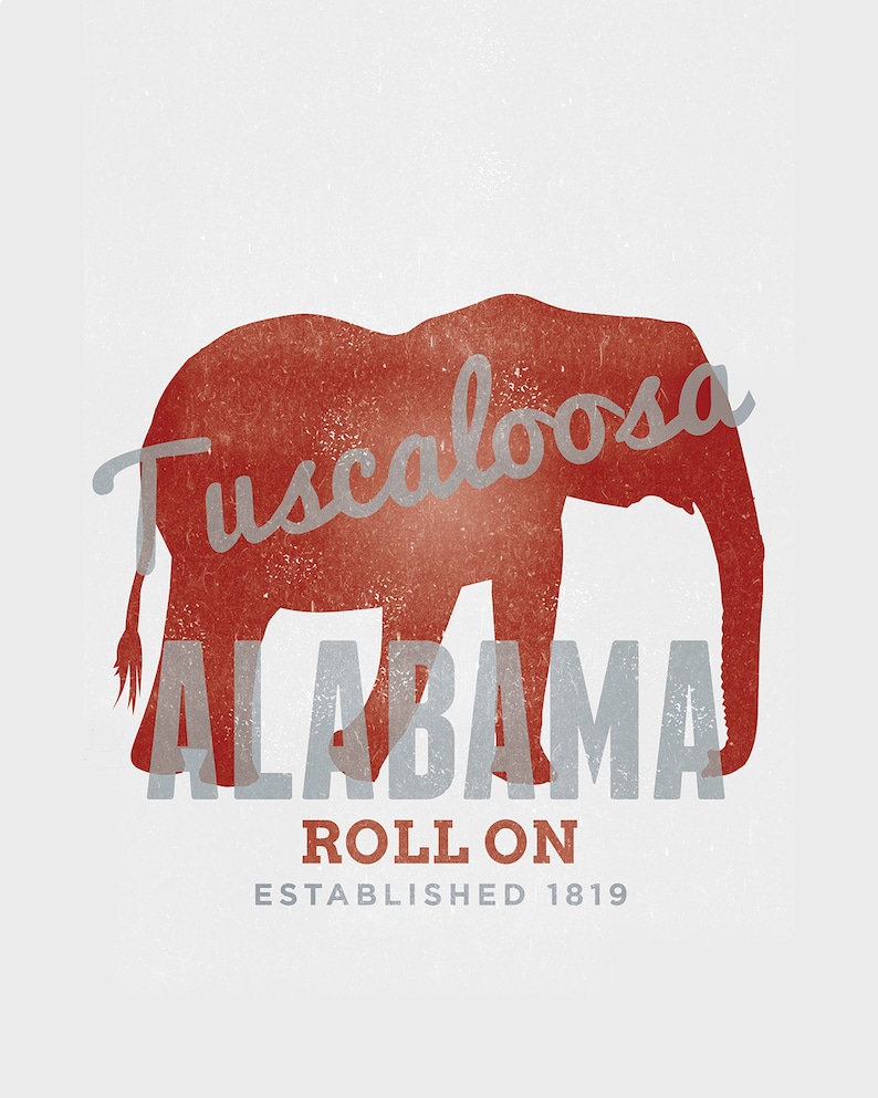 Tuscaloosa, Alabama Collegiate Printable Home Decor digital Etsy