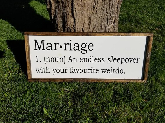 Marriage Definition Favourite Weirdo Master Bedroom Wall Decor Anniversary Gift Made In Canada