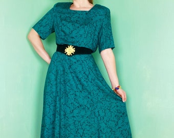 eighties teal cracked ice comfy maxi dress