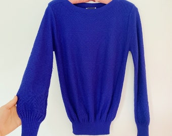 seventies electric purple pullover knit sweater