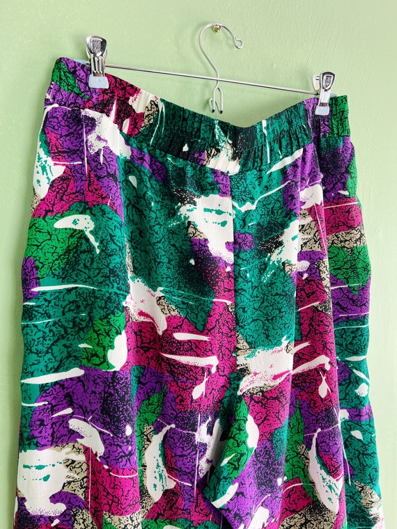 late 70s - early 80s abstract purple & green colo… - image 8