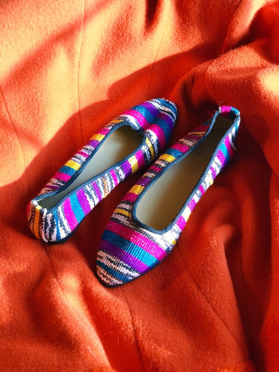 eighties woven rainbow carnival flats - image 1