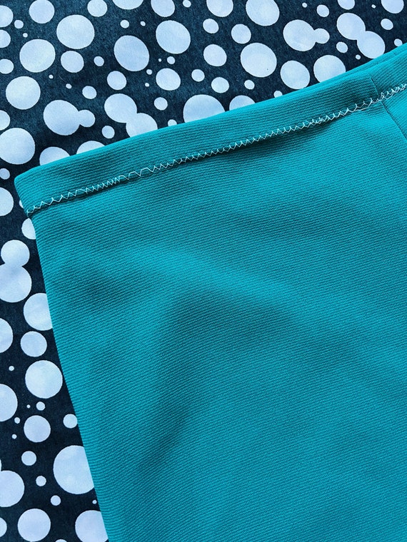 70s turquoise / teal blue hot pants / high waiste… - image 3