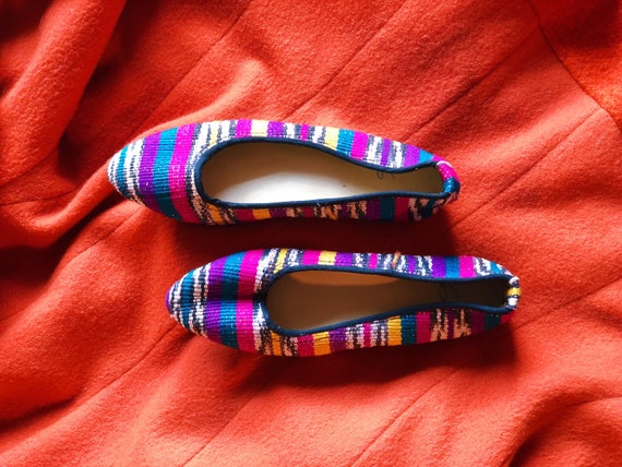 eighties woven rainbow carnival flats - image 2