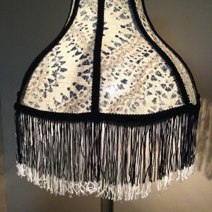 Victorian navy cream lampshade