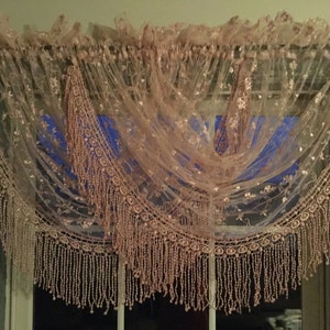 Curtain valance arch lace embroidery flowers