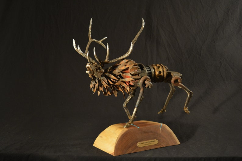 Elk Sculpture Elk Art Scrap Metal Sculpture Metal Etsy