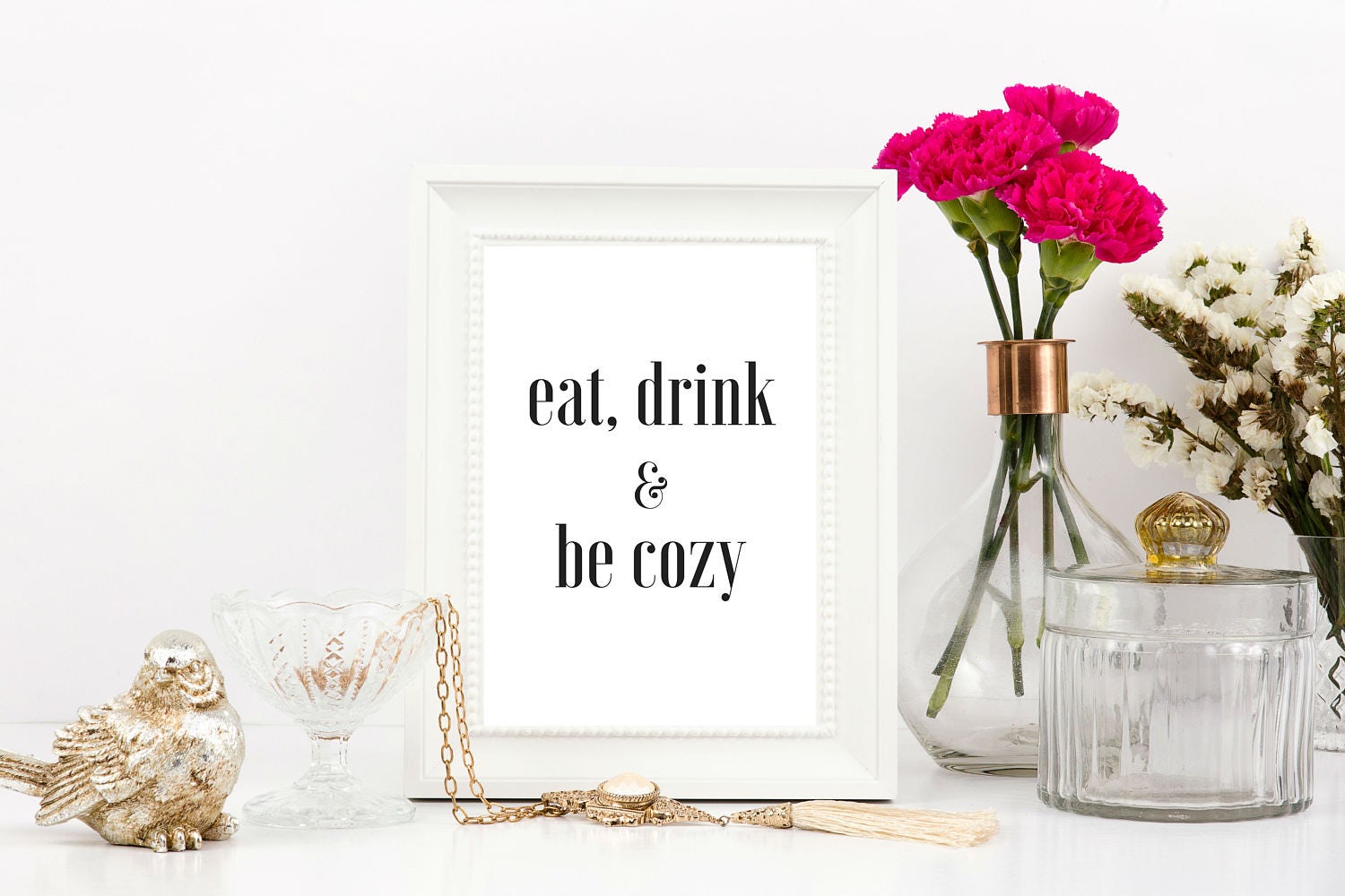 Eat, Drink and Be Cozy Print, Kitchen Quotes, Wall Art. Digital Prints ...