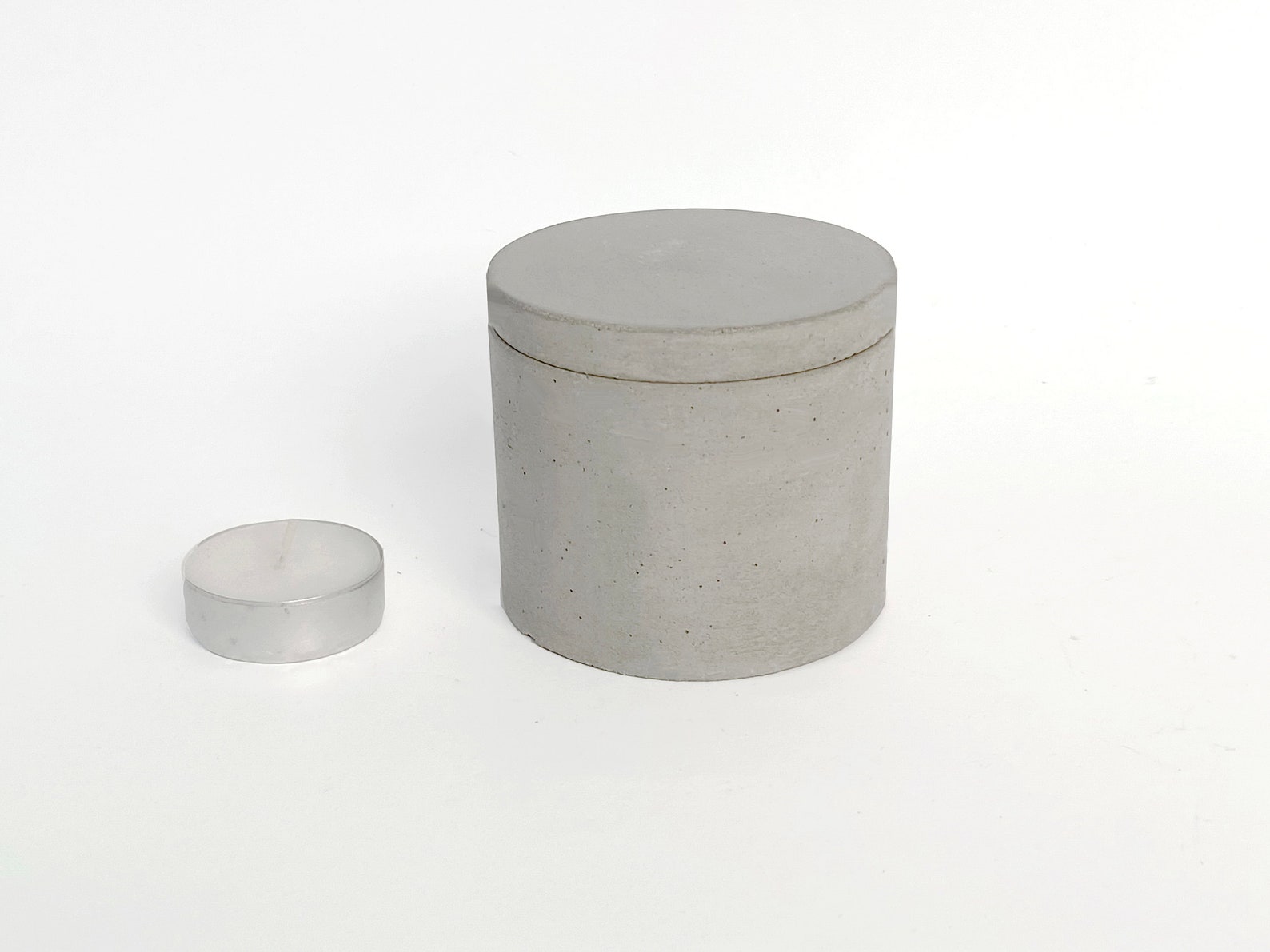 Concrete Jar With Lid Small Kitchenware Holder Cup Holder Etsy