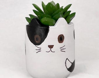 Cat planter Pen succulent holder  statue sculpture  pencil cup pot  eco friendly home decor