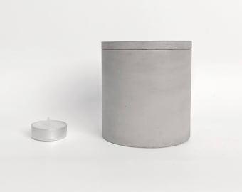 Barattolo in cemento con coperchio porta utensili da cucina porta bicchieri cucina contenitore moderno minimalismo industriale cucchiaio utensile pentola