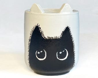 Cat planter Pen succulent holder  statue sculpture  pencil cup pot  eco friendly home decor