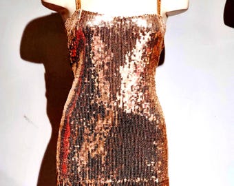 Flashy Fringe Mini Dress / Gold Cocktail Mini Dress / Tassel Beaded Wiggle  Dress / Cattail Sequin Mini - Etsy
