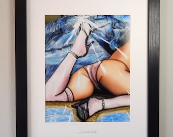 Shipwrecked [12"x15"] Matted & Framed Illustration Print