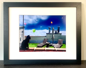 God's Patio [12"x15"] Matted & Framed Illustration Print
