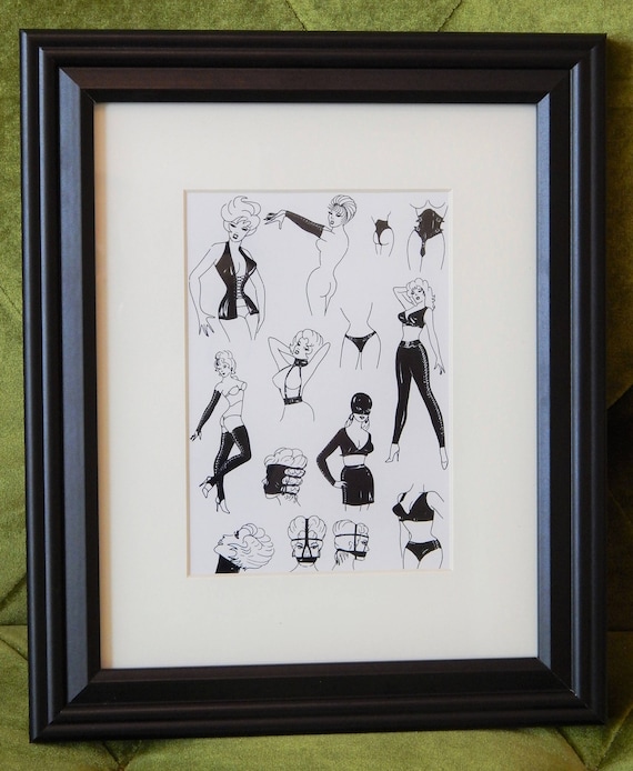 Leather Fetish Fashion Print [8"x10"] Matted & Framed