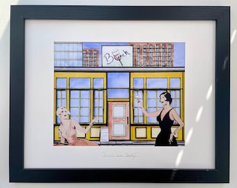 Brunch with Becky Framed Illustration Print [12x15]