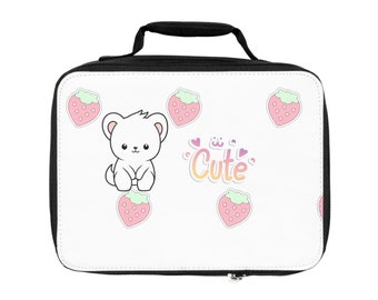 Cute Friendly Kitten Lunch Bag,  Kawaii Items, Kawaii