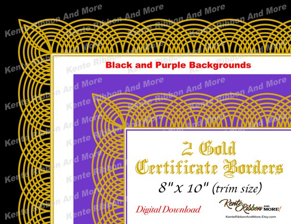 diy 2 printable gold border certificate border templates in etsy black certificate border