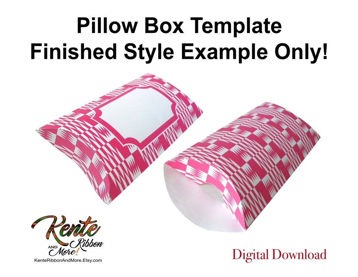 DIY Pillow Box Template Kente Pattern 70 Instructions Etsy
