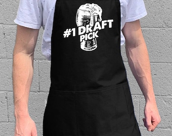 Number 1 Draft Pick Apron / Large Adjustable Neck 1 Size Fits All / Funny BBQ Grilling Apron / Dad or Grandpa