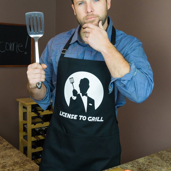 Mens Grilling Apron Etsy