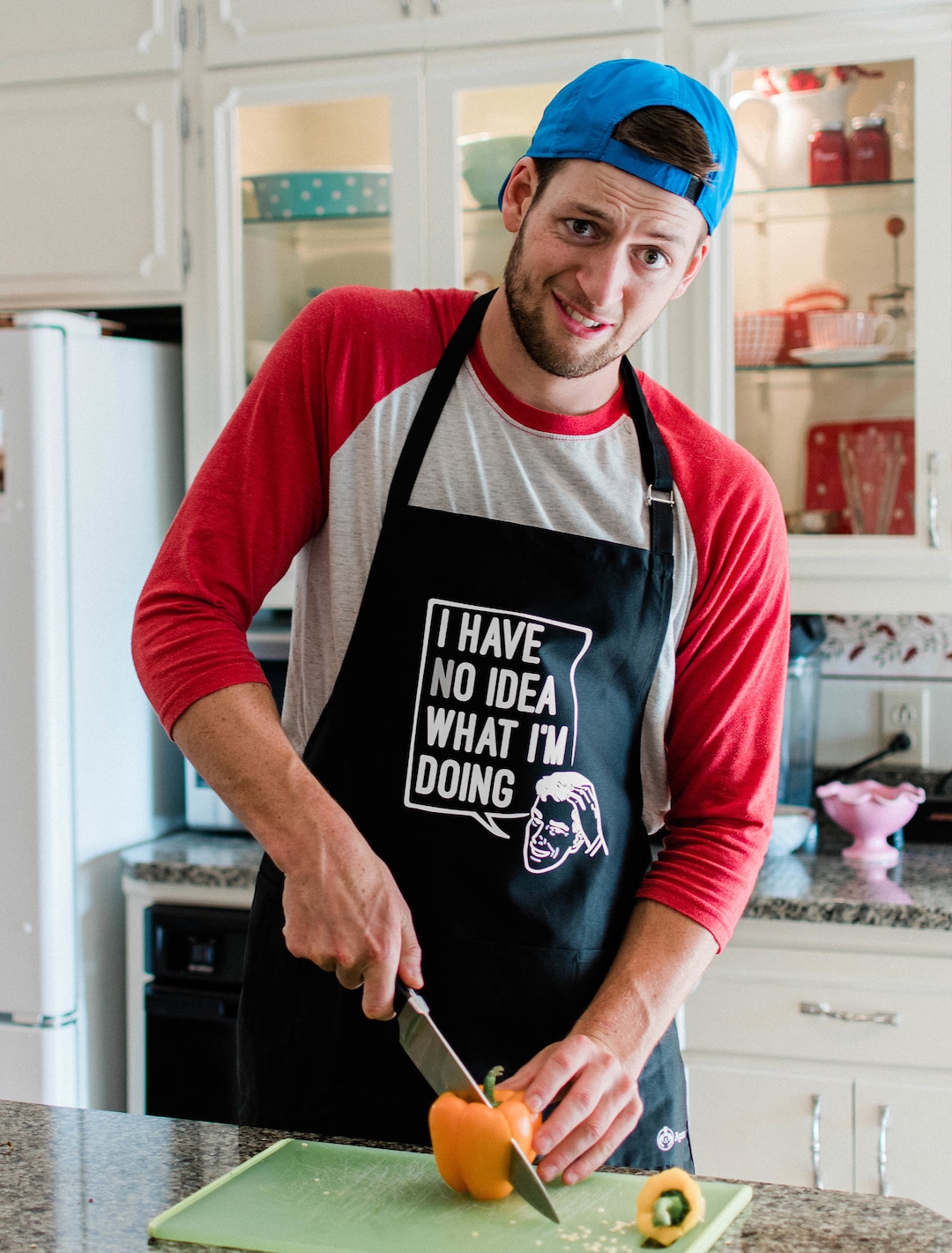 Funny Cooking Apron I Have No Idea What I'm Doing, Black BBQ Aprons, Two  Pockets, Fully Adjustable