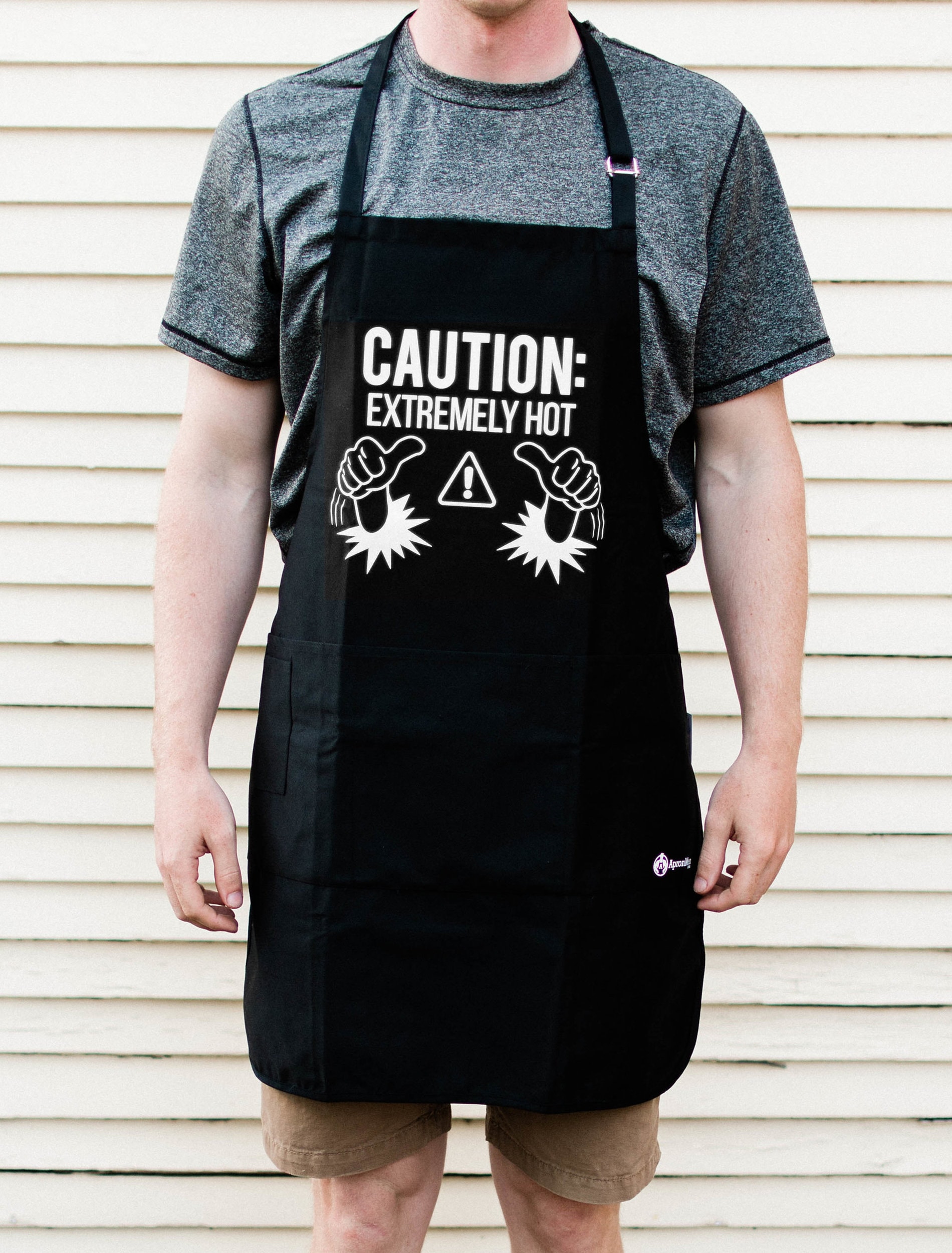 Extremely Hot Apron Grill BBQ Funny Apron Gift for Dad by ApronMen Caution