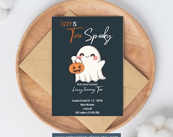 Editable Two Spooky Birthday