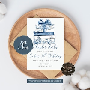 Editable Book Birthday Invitation - Chapter X