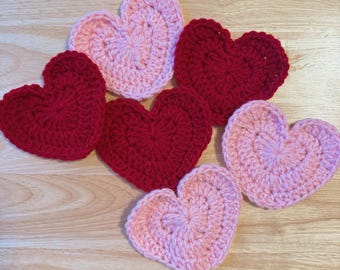 Crocheted Heart Coasters