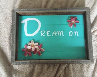 Rustic wood wall art with shadow box frame