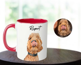 Custom Pet Mug Using Photo + Name Custom Dog Mug Cat Coffee Cup Personalized Pet Mugs Dog Mom Cat Mom Mug Personalized Gift Cat Dad Mug