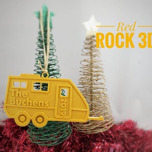 Double Axle Travel Trailer - 3D Printed - Christmas Ornament