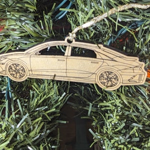 Hyundai Ioniq 6 - Christmas Tree Ornament - Personalized Back - Laser Cut - .20&quot; Birchwood - 3D - Realistic
